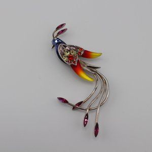 Swarovski Brooch Bird of Paradise Multi Color Crystal Created by Daniel Sterling